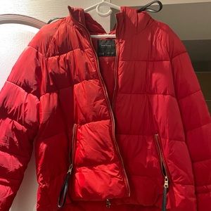 Zara puffer with leather details size XL